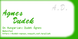 agnes dudek business card
